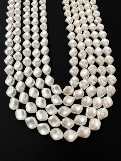 Curve Twist Bead Swarovski Crystal Pearls White 9x8mm