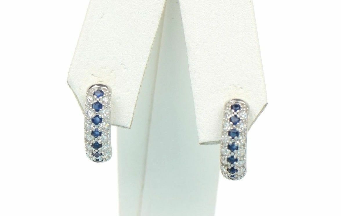 Sterling Silver 925 CZ Fancy Leverback Earrings with 12 month Birthstone