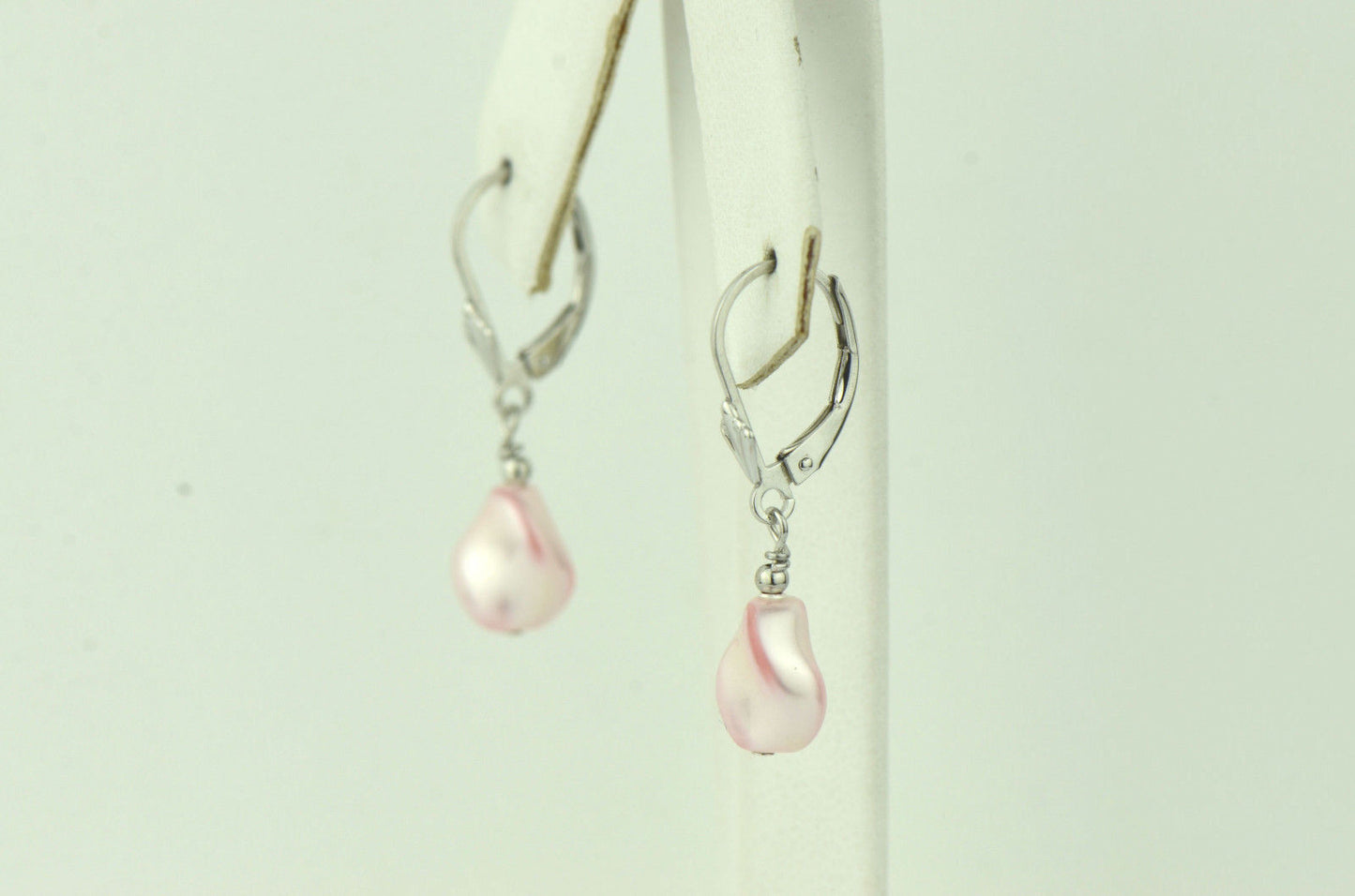 Sterling Silver Pearl Crystallized Crystal dangle drop earrings