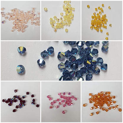 144x SWAROVSKI 5328 CRYSTAL AB 4mm BICONE XILION BEAD