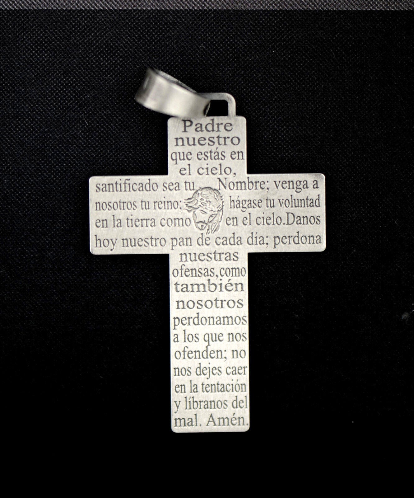 Sterling Silver Cross Pendant Prayer Spanish Pendant 925