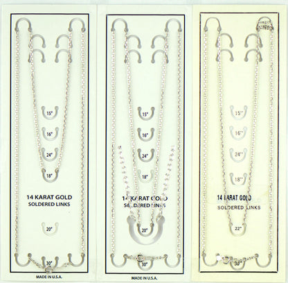 14K White Gold Diamond Cut Soldered Link Chain Necklace (PCHW10)