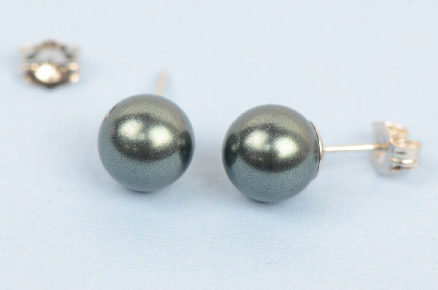 Sterling Silver 925 Stud Pearls Earrings With Swarovski handmade Pearls