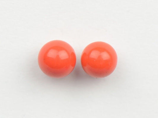 Sterling Silver 925 Red Round Coral Stud Earrings 4-10mm