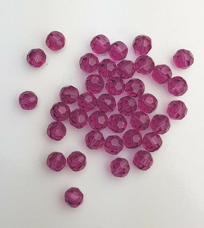 12 x SWAROVSKI 5000 CRYSTAL 7mm Round Faceted BEAD