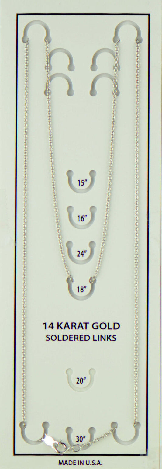 14k White Gold Soldered Gold Link Chain Necklace (PCHW7)