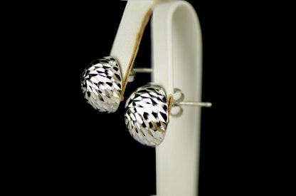 Silver ball sterling earrings 925 stud italian