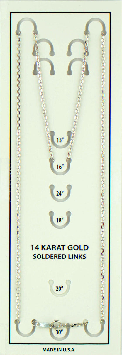 14K White Gold Diamond Cut Soldered Link Chain Necklace (PCHW10)