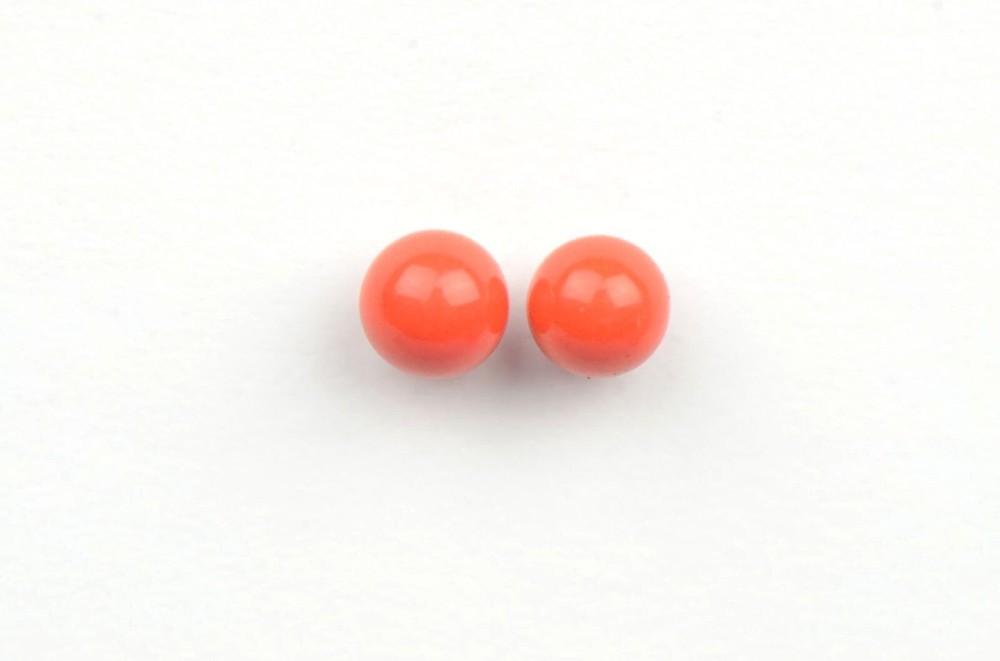 Sterling Silver 925 Red Round Coral Stud Earrings 4-10mm