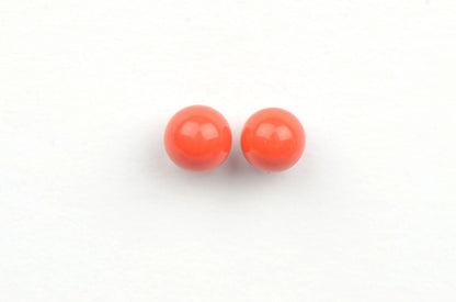 Sterling Silver 925 Red Round Coral Stud Earrings 4-10mm