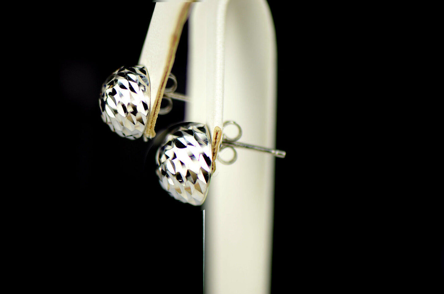 Silver ball sterling earrings 925 stud italian