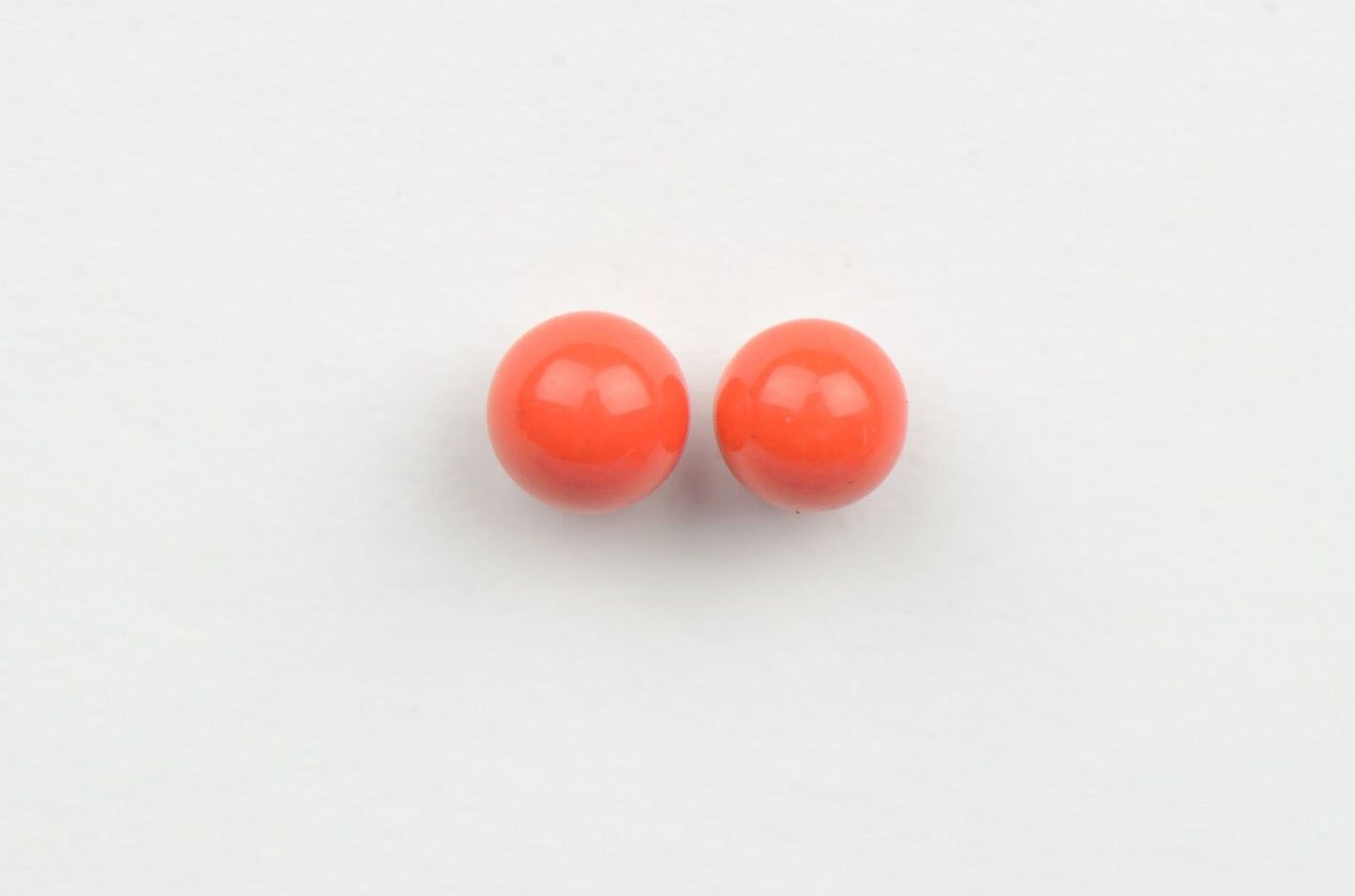 Sterling Silver 925 Red Round Coral Stud Earrings 4-10mm