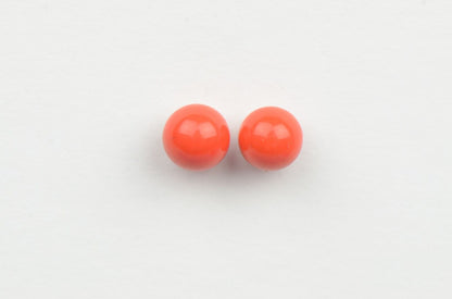 Sterling Silver 925 Red Round Coral Stud Earrings 4-10mm