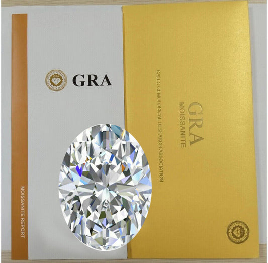 Loose Moissanite Oval Cut Real Gem Stone W. GRA Certificate All Sizes VVS1 D