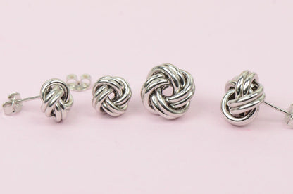 .925 Sterling Silver Twisted Love Knot Earrings