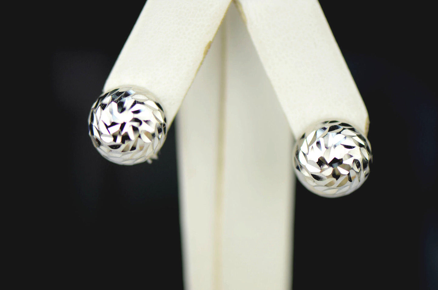 Silver ball sterling earrings 925 stud italian