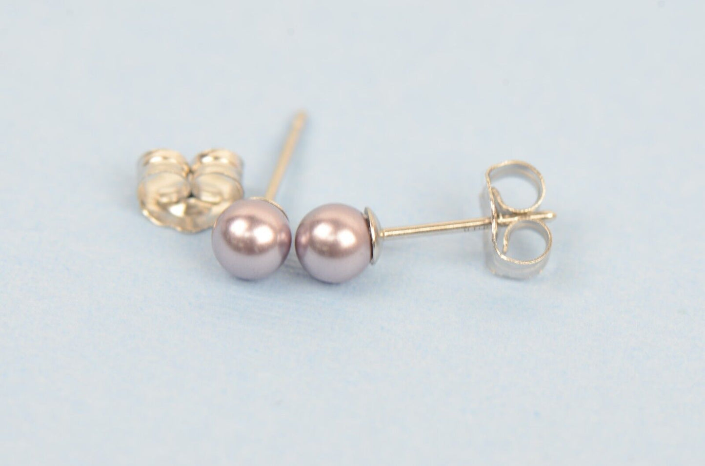 Swarovski Purple Pearls Sterling Silver 925 Stud Earrings