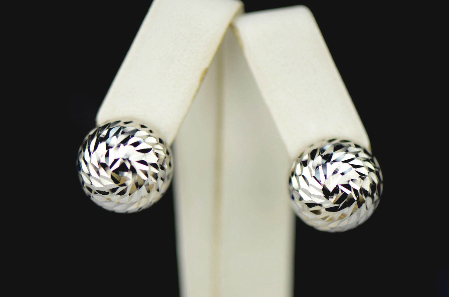 Silver ball sterling earrings 925 stud italian