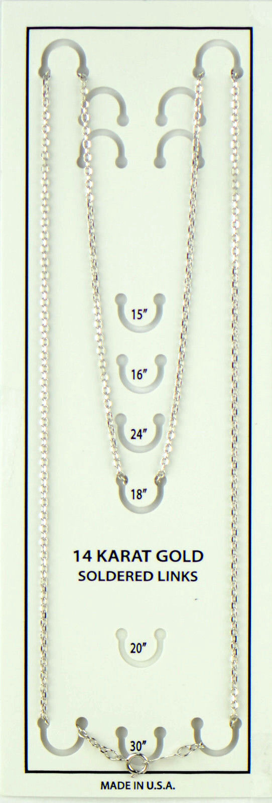 14K White Gold Diamond Cut Soldered Link Chain Necklace (PCHW10)