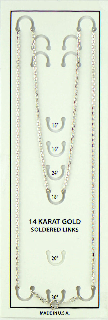 14K White Gold Diamond Cut Soldered Link Chain Necklace (PCHW10)