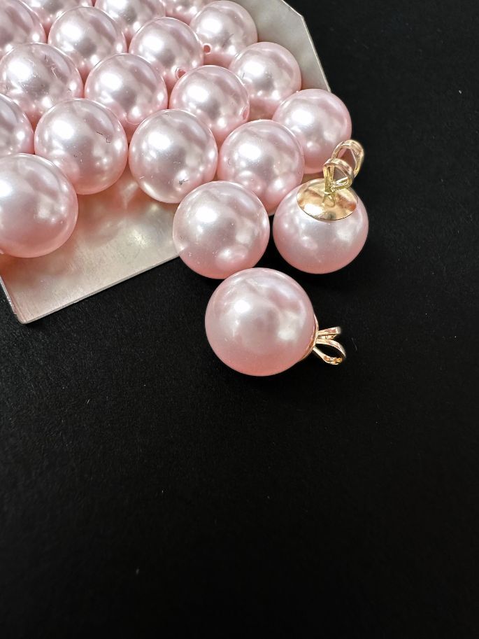 Half Drilled Round Bead Swarovski Crystal Rosaline Pink Pearls