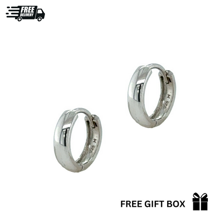 Sterling Silver 925 Round Huggies Hoop Earring