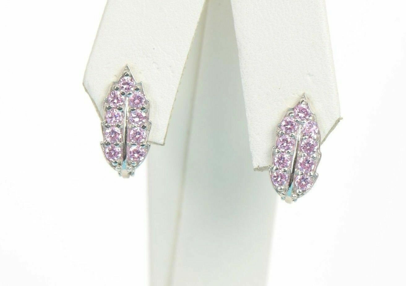 Sterling Silver 925 Birthstone Leaf Leverback Earrings