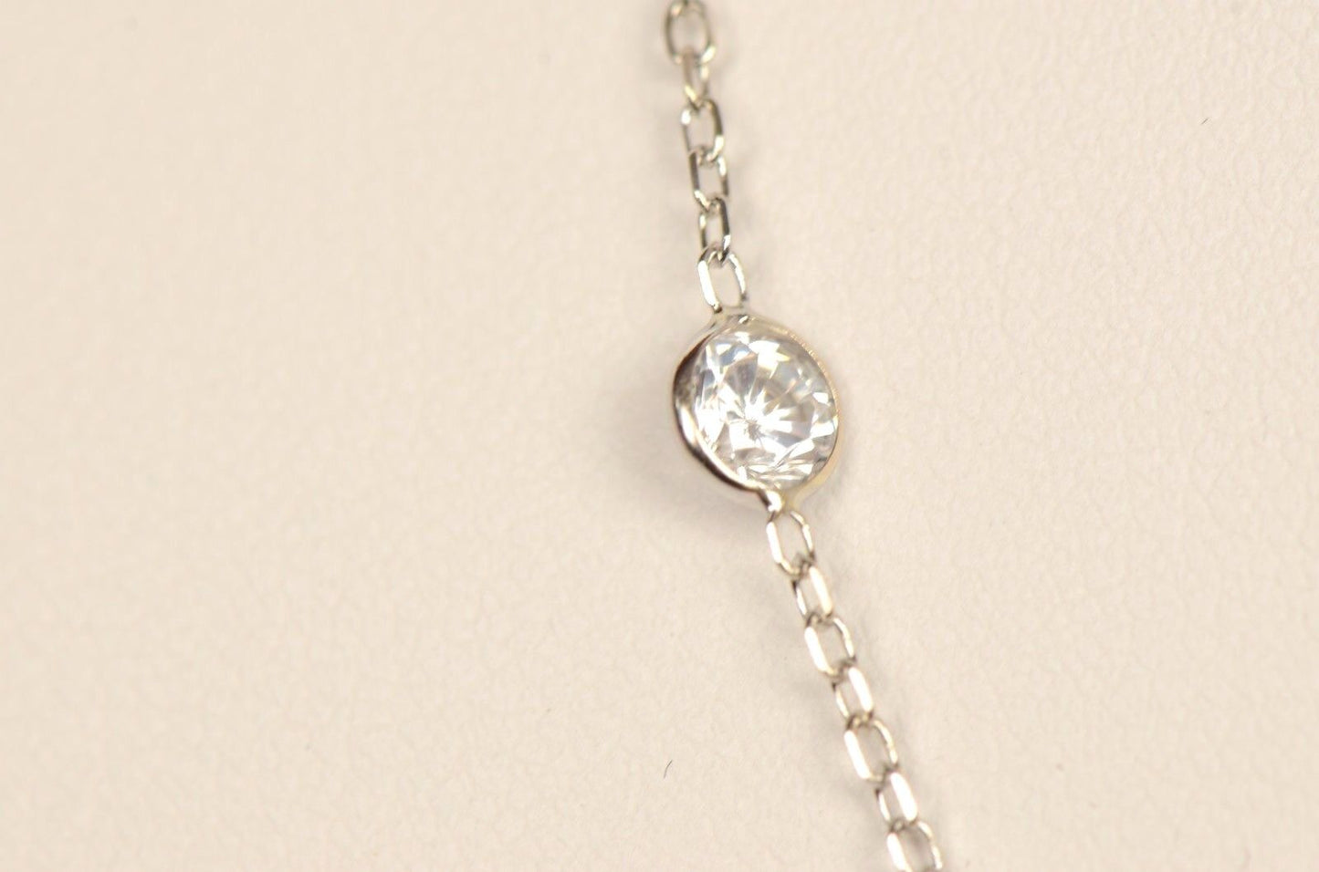 14k White Gold Cubic Zirconia CZ by the yard 18" Necklace