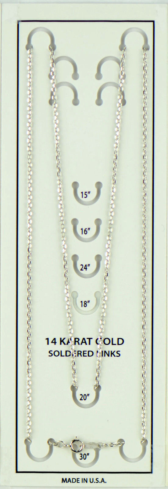 14K White Gold Diamond Cut Soldered Link Chain Necklace (PCHW10)