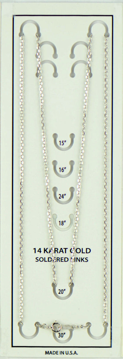 14K White Gold Diamond Cut Soldered Link Chain Necklace (PCHW10)