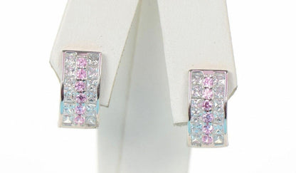 12 month Birthstone & CZ Prong 925 Sterling Silver Dangle Leverback Earring