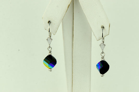 925 Sterling Silver Swarovski Crystal Elements Lever Back Earrings