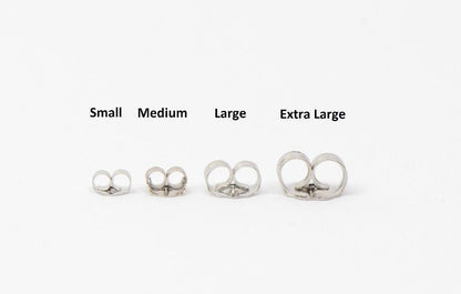 14k White Gold Push Back Earring Butterfly Backing Small Medium Large-by PC!!!