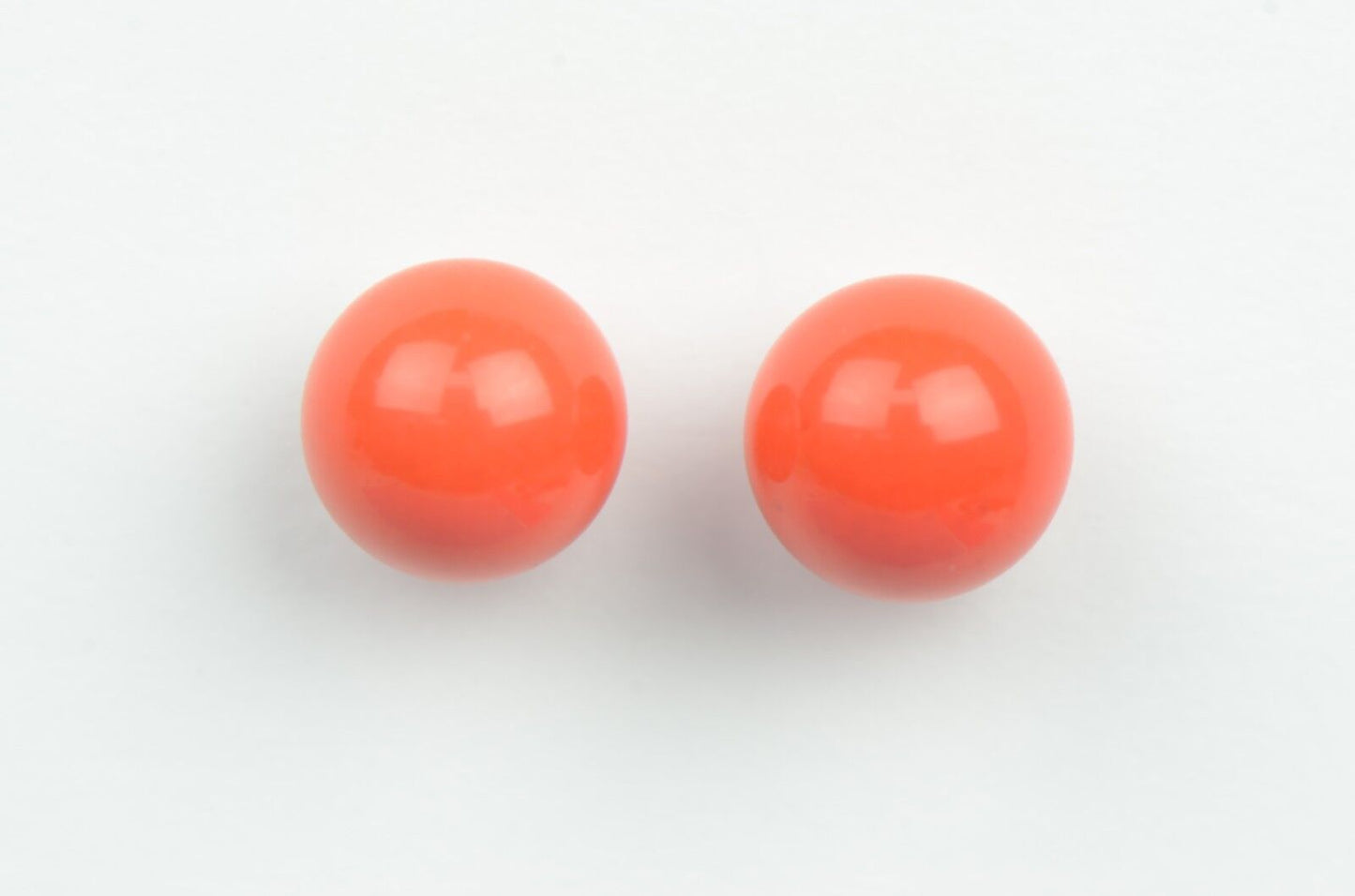 Sterling Silver 925 Red Round Coral Stud Earrings 4-10mm