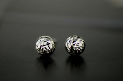 Silver ball sterling earrings 925 stud italian