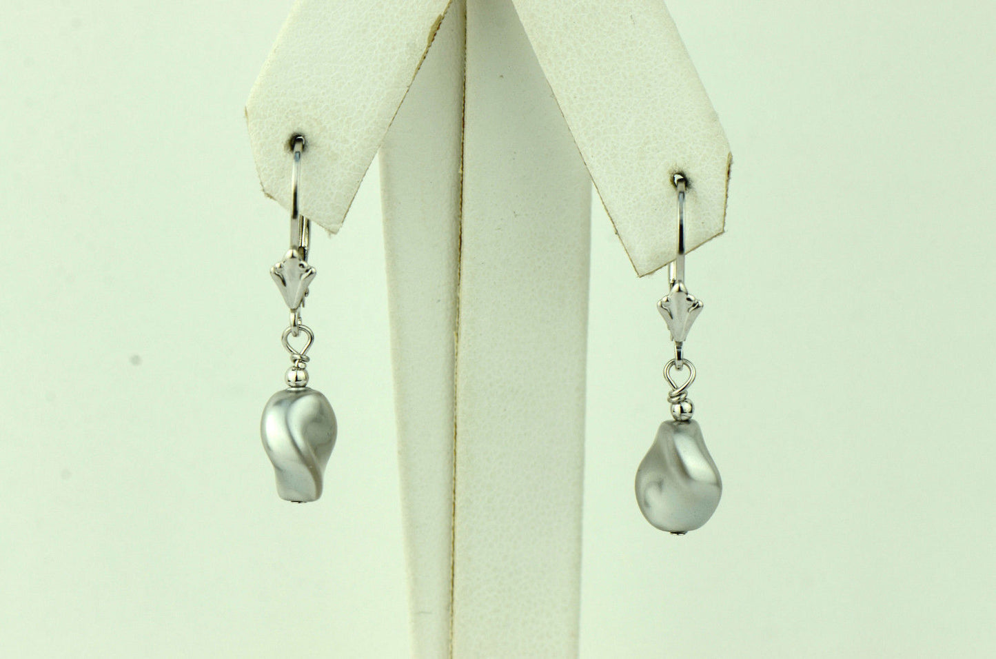 Sterling Silver Pearl Crystallized Crystal dangle drop earrings