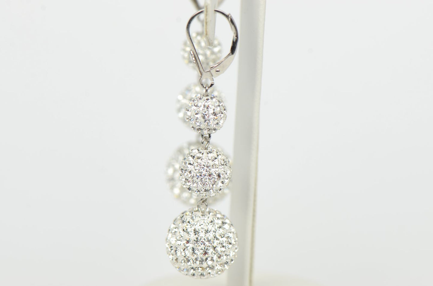 .925 Sterling Silver Sparkle Leverback Dangle Earrings Genuine Czech Crystals