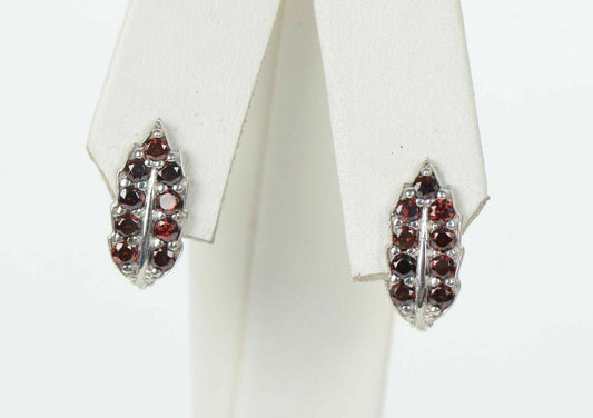 Sterling Silver 925 Birthstone Leaf Leverback Earrings