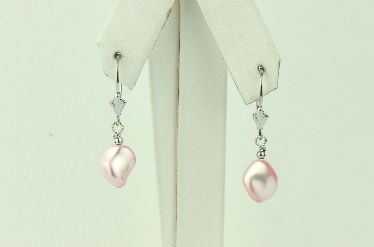 Sterling Silver Pearl Crystallized Crystal dangle drop earrings