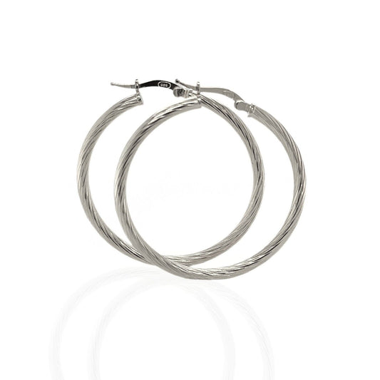 High Quality Italy 925 Sterling Silver Small Twisted Hoop Earrings All Size