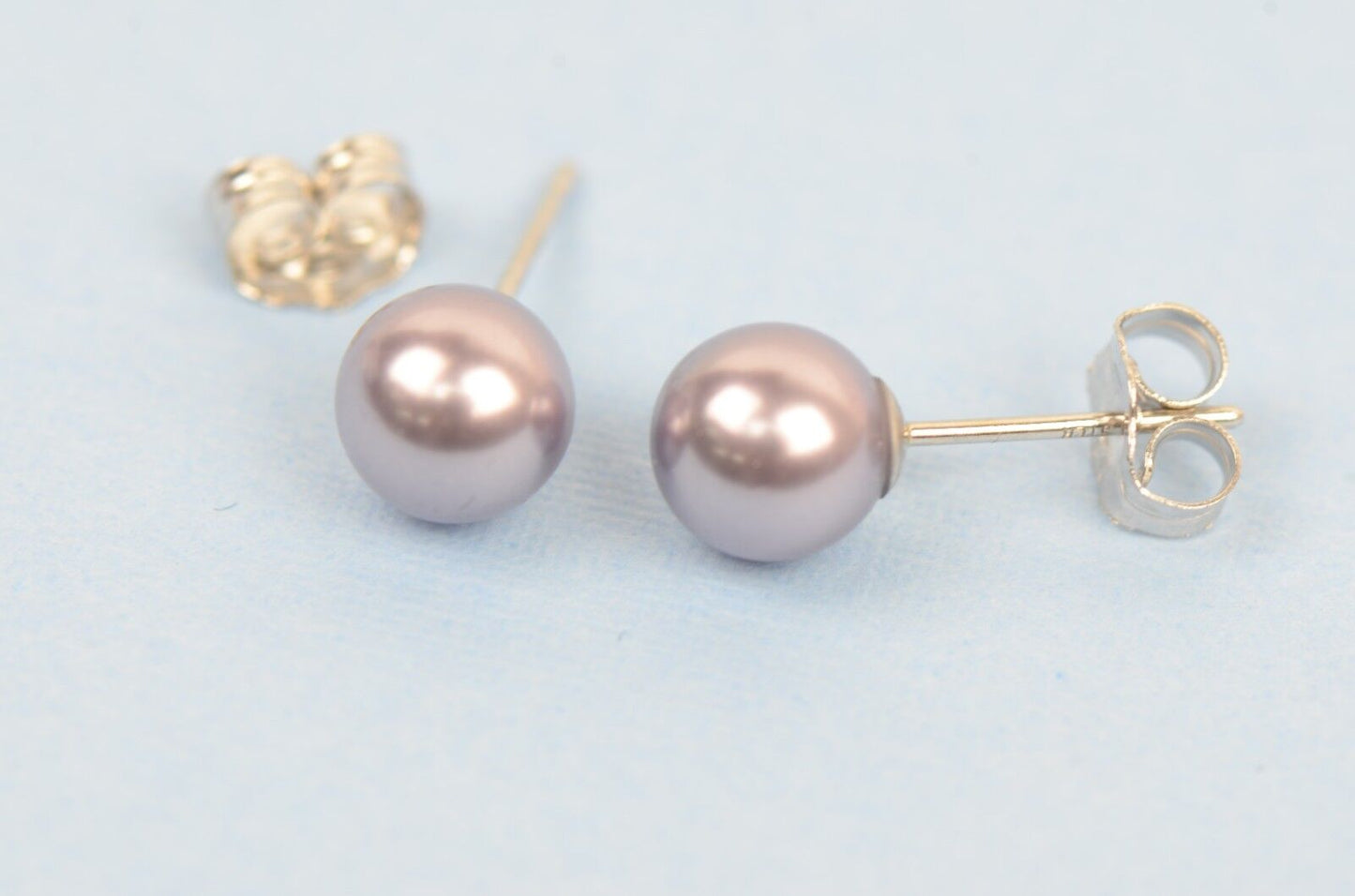 Swarovski Purple Pearls Sterling Silver 925 Stud Earrings