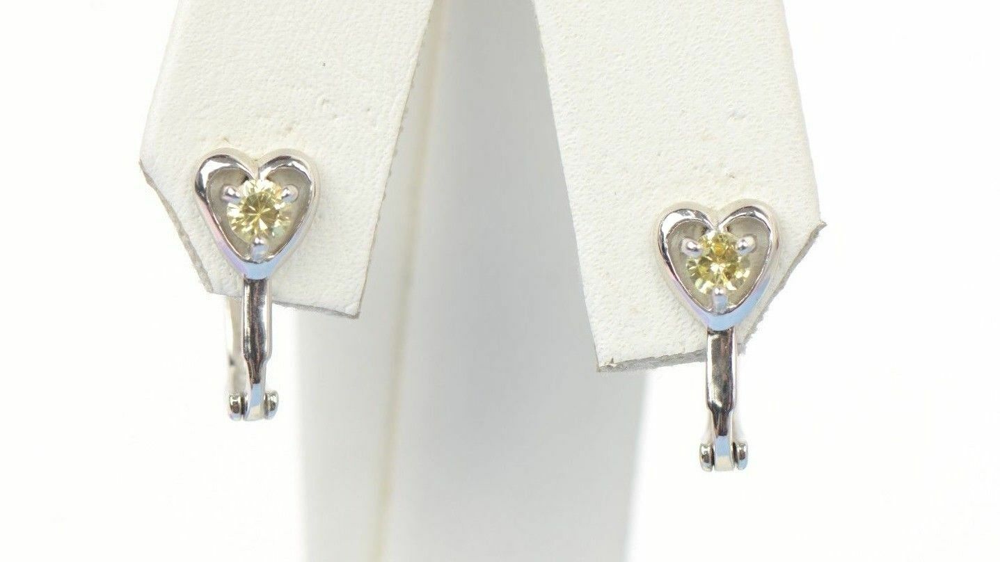 Solid Sterling Silver.925 Dangle Heart Shape Stud Earrings,Birthstone, leverback