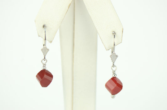 Clear Crystal Helix Bead Sterling Silver Earrings