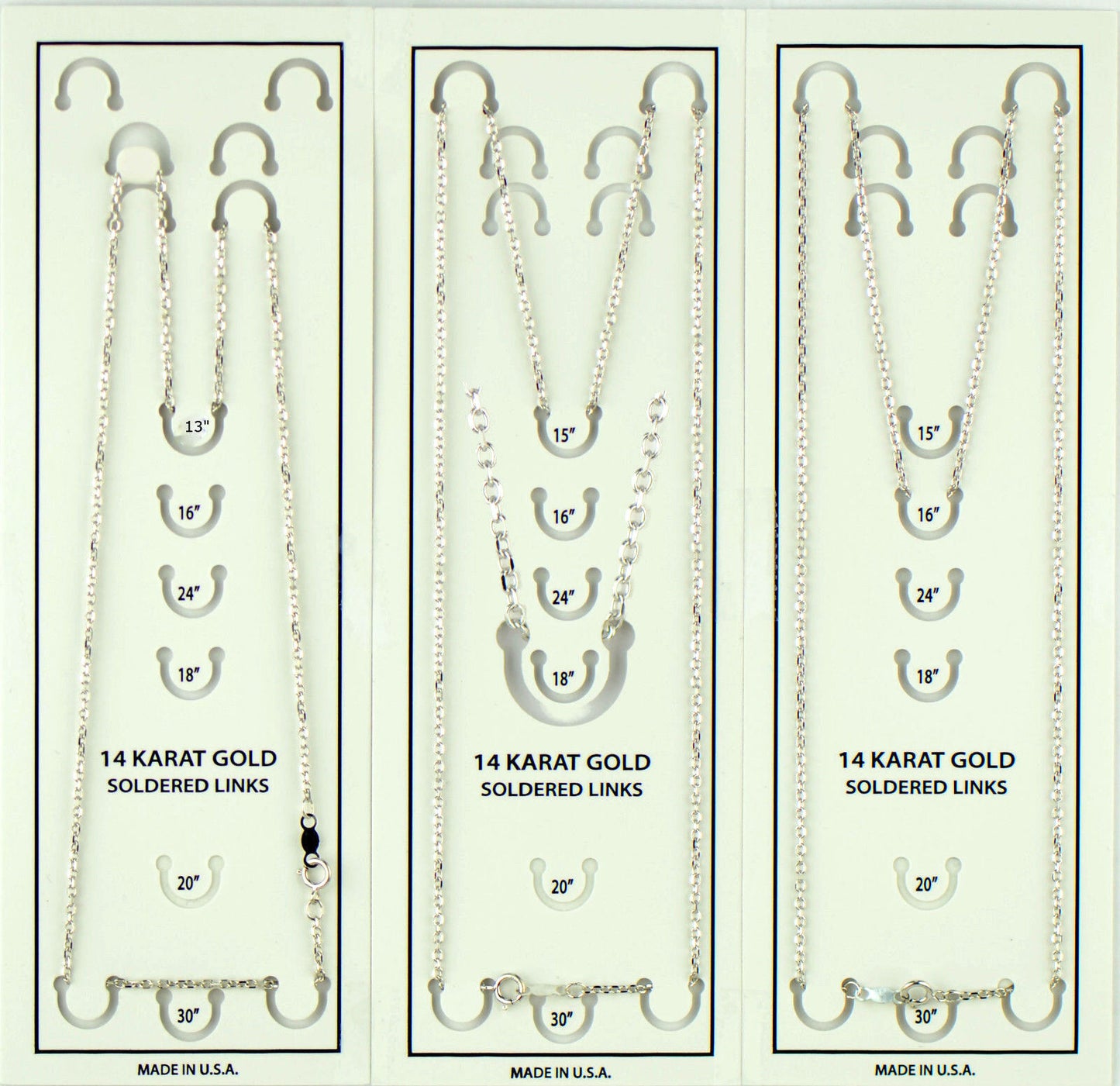 14K White Gold Diamond Cut Soldered Link Chain Necklace (PCHW10)