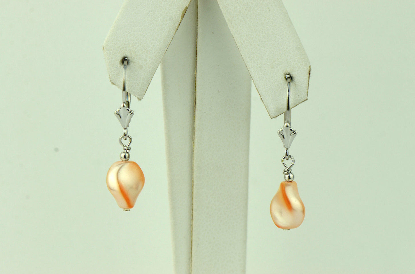 Sterling Silver Pearl Crystallized Crystal dangle drop earrings