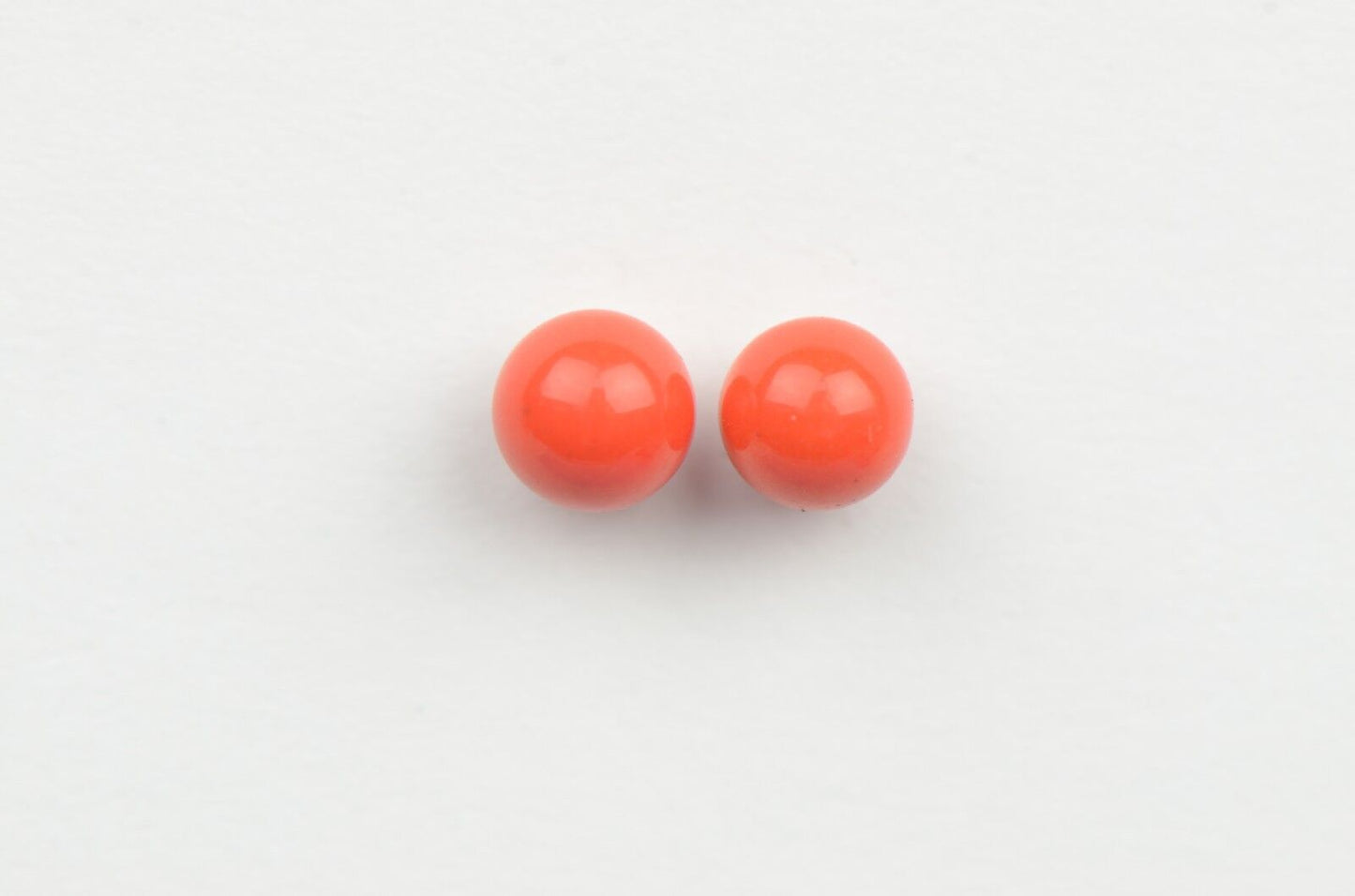 Sterling Silver 925 Red Round Coral Stud Earrings 4-10mm