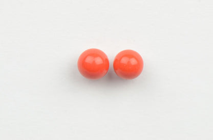 Sterling Silver 925 Red Round Coral Stud Earrings 4-10mm