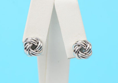 .925 Sterling Silver Twisted Love Knot Earrings