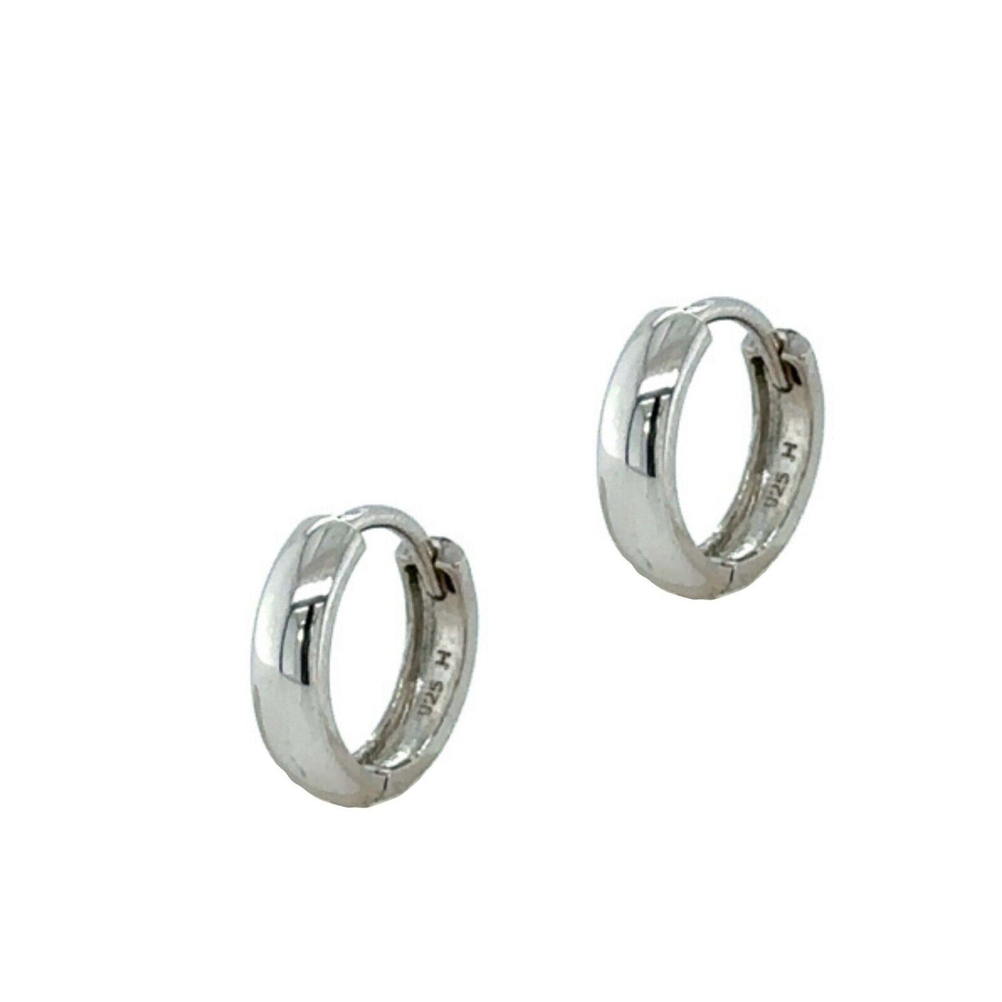 Sterling Silver 925 Round Huggies Hoop Earring