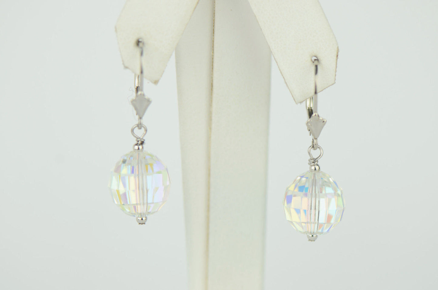 Sterling Silver Earrings 6-12mm Crystal Aurore Boreale Drop Dangle